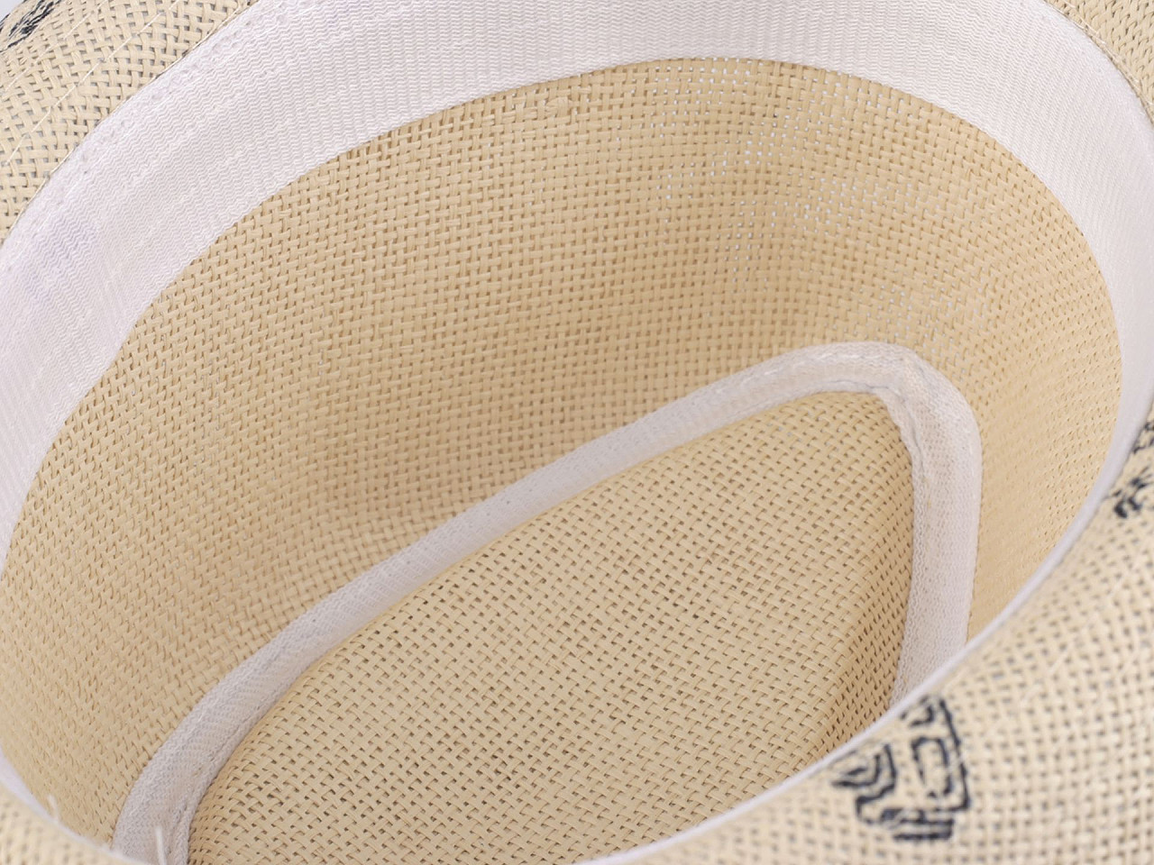 Children's summer hat / straw hat, cars - White natural (1 Piece)