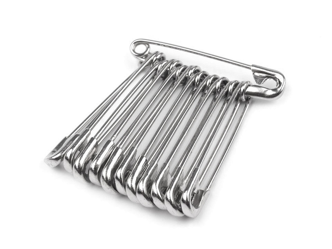 Safety pins length 28 mm - Nickel (1 Bunch)