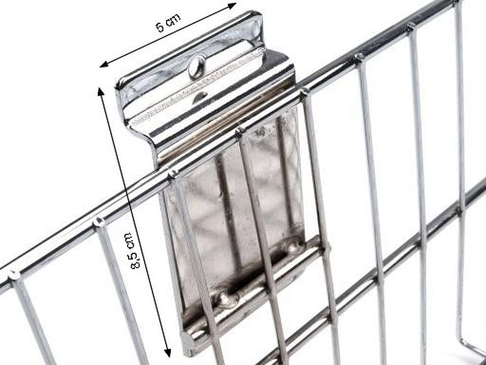 Grid wall / slat wall hanging wire basket 40x90 cm - Silver (1 Piece)