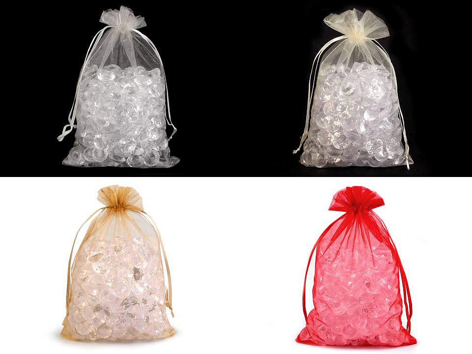 Organza gift bag 14x21 cm - White (10 Pieces)