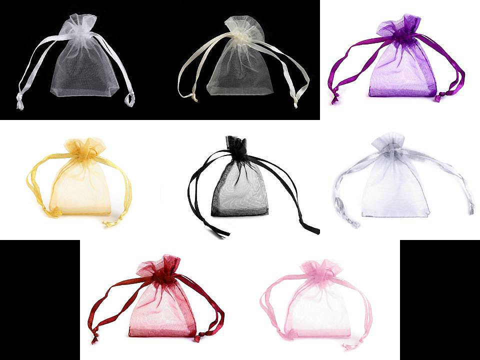 Organza gift bag 4.5x7 cm - Bordeaux (10 Pieces)