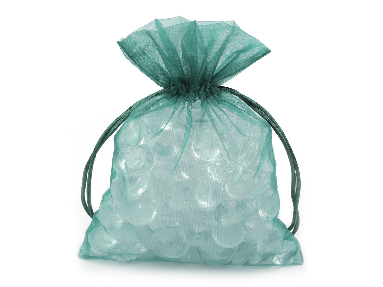 Organza gift bag 13x18 cm - Green (10 Pieces)