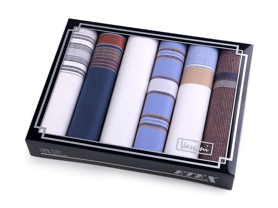 Men's handkerchief / gift box set - Random mix of colours&designs (1 Box)
