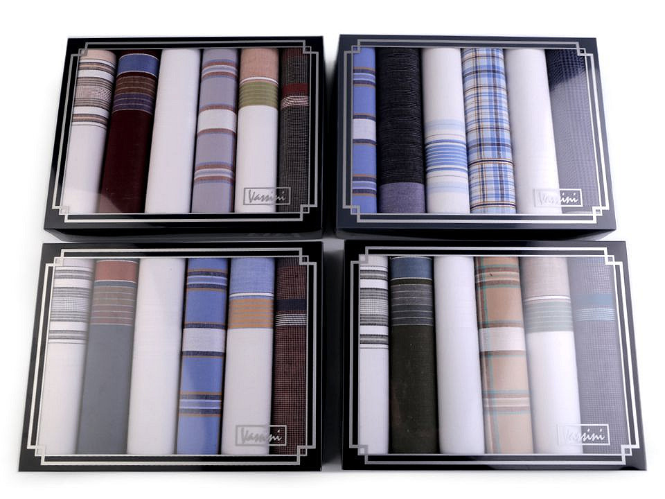 Men's handkerchief / gift box set - Random mix of colours&designs (1 Box)