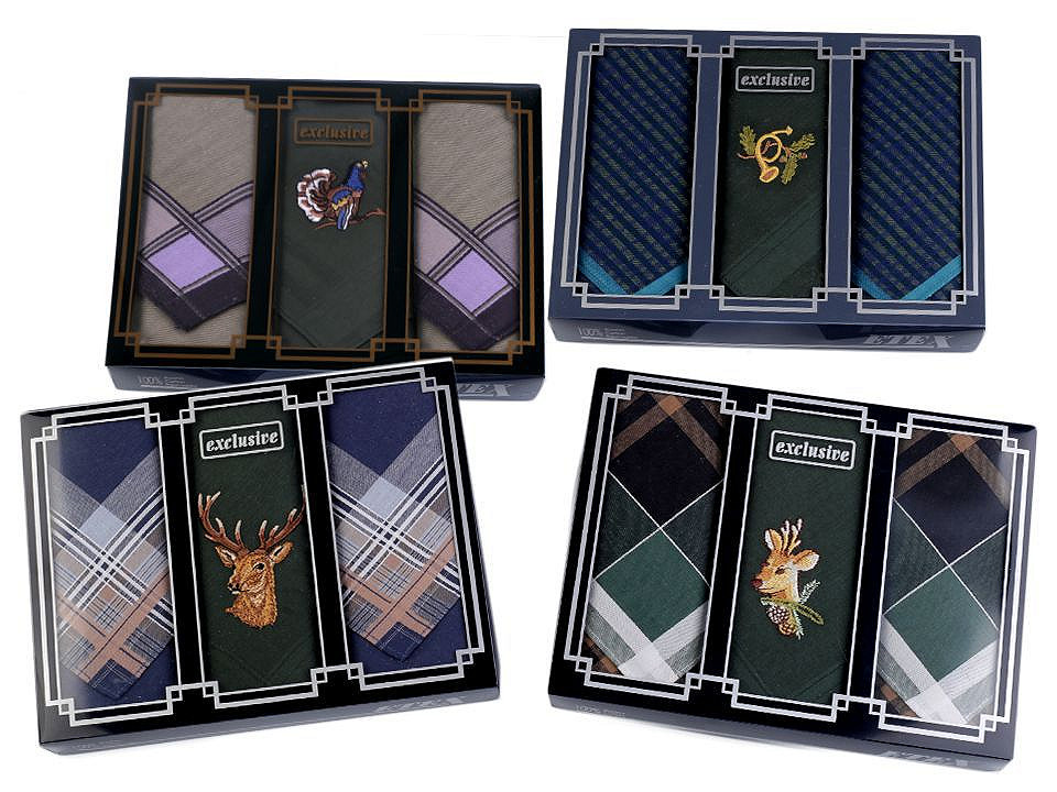 Men's handkerchief / gift box set - As pictured (1 Box)