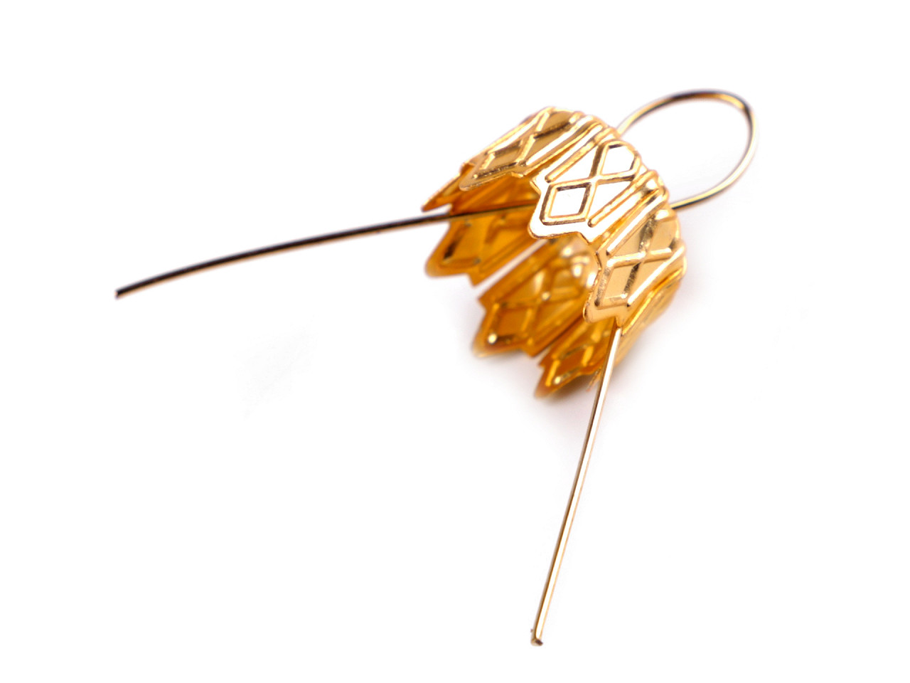 Christmas ball bauble ornament cap with spring wire hangers - Gold (10 Pieces)