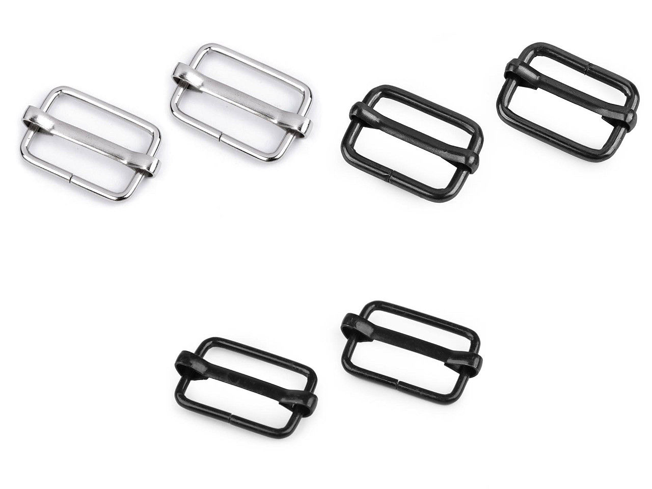 Adjustable slide buckle width 20 mm for webbing - Black nickel (100 Pieces)