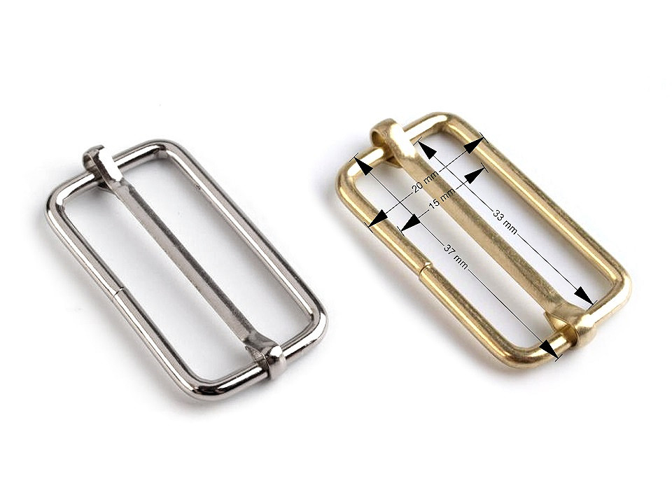 Adjustable slide buckle width 33 mm for webbing - Nickel (100 Pieces)