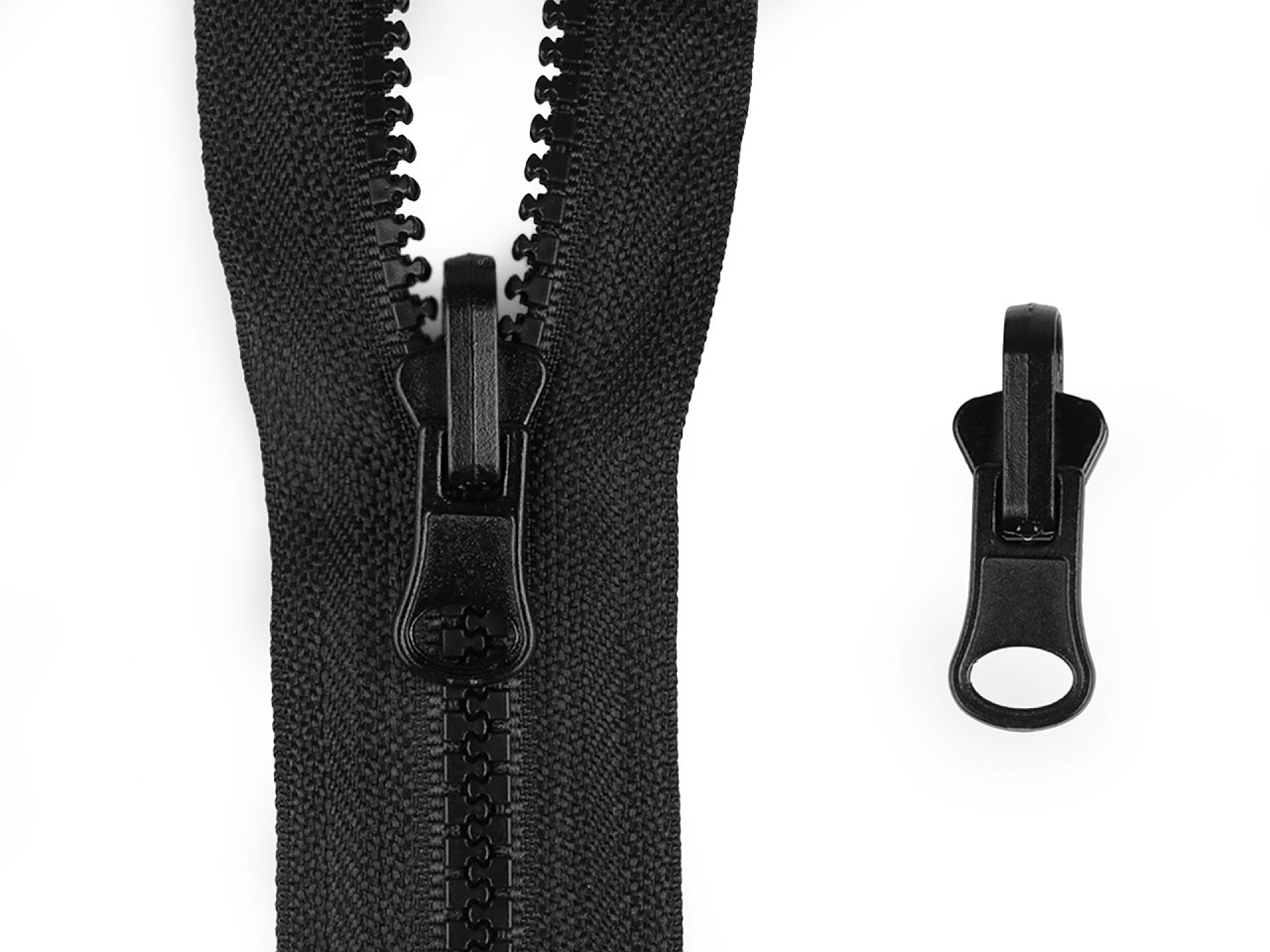 Reversible slider to plastic zippers no 5 - Black (50 Pieces)