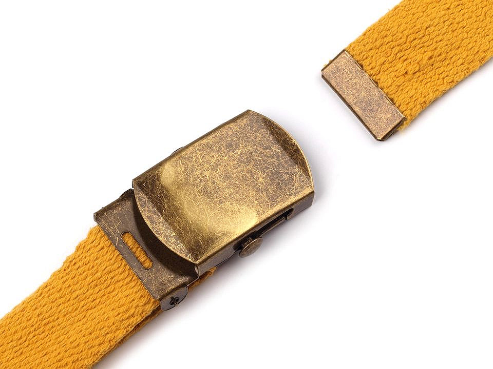 Web belt buckle, 30 mm, with belt tip - Nickel (1 Set)