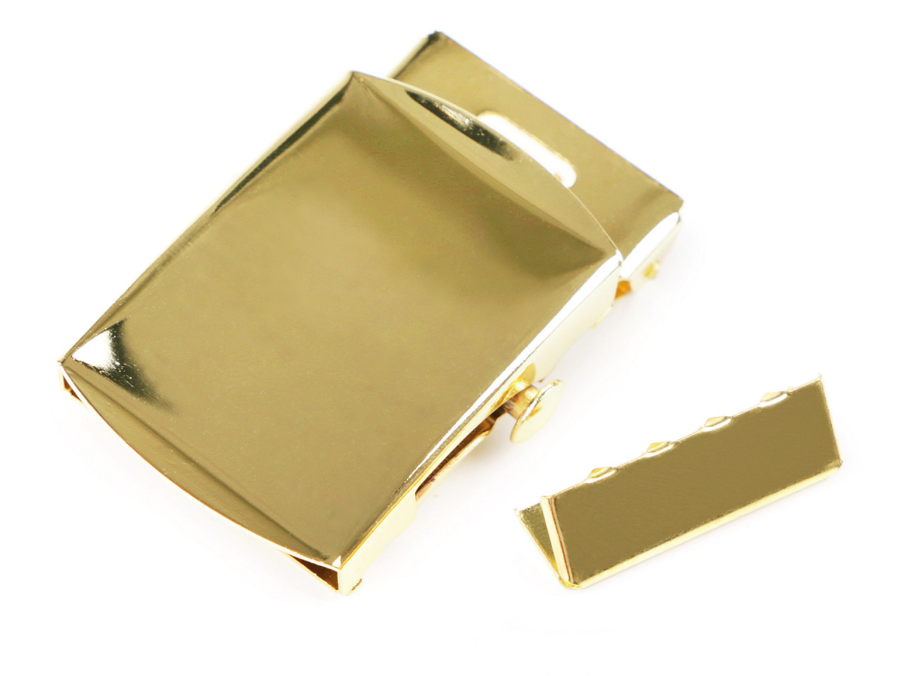 Web belt buckle, 30 mm, with belt tip - Nickel (1 Set)