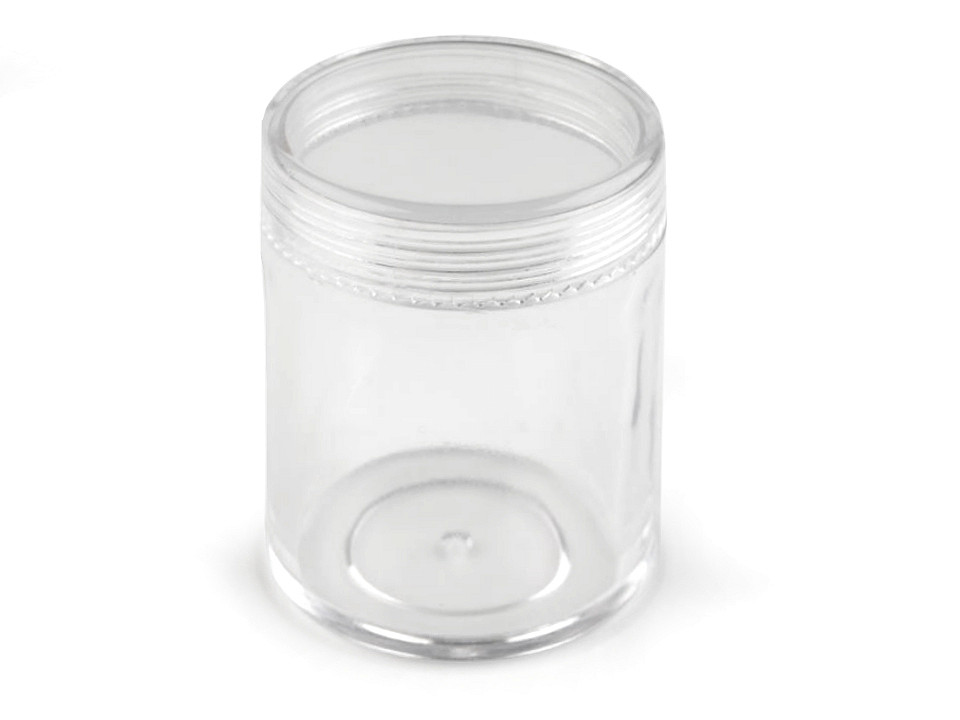 Plastic jar 3.8 x 4.7 cm with lid - Transparent (2 Pieces)