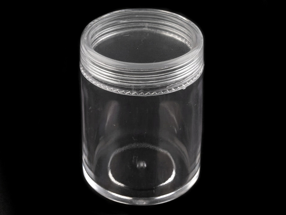 Plastic jar 3.8 x 4.7 cm with lid - Transparent (2 Pieces)