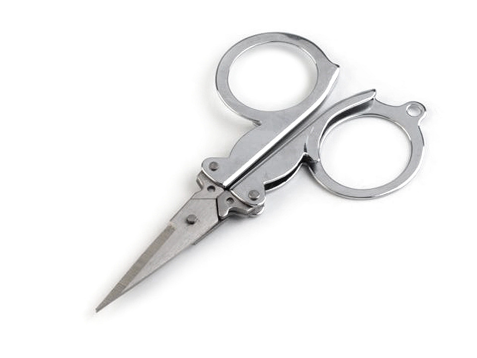 Folding scissors length 10 cm - Nickel (1 Piece)