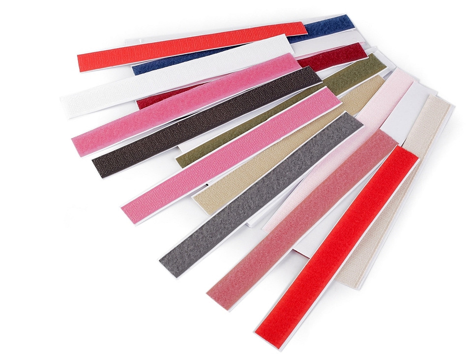 Adhesive hook and loop fastener width 20 mm - Mix black-white (24 Pairs)