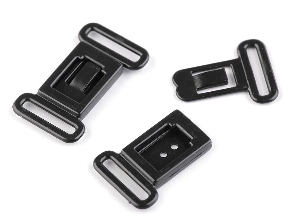 Bow tie buckle / nursing bra buckle width 12 mm - White (20 Pairs)