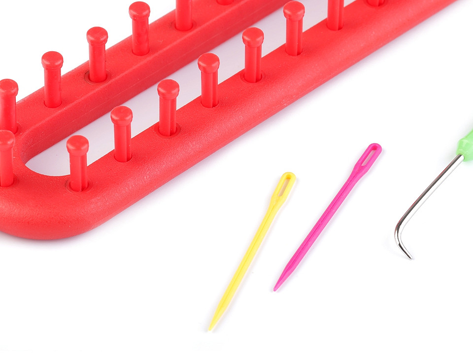 Knitting loom set  for shawls, snoods, hats 5.2x26 cm - Dark red (1 Set)