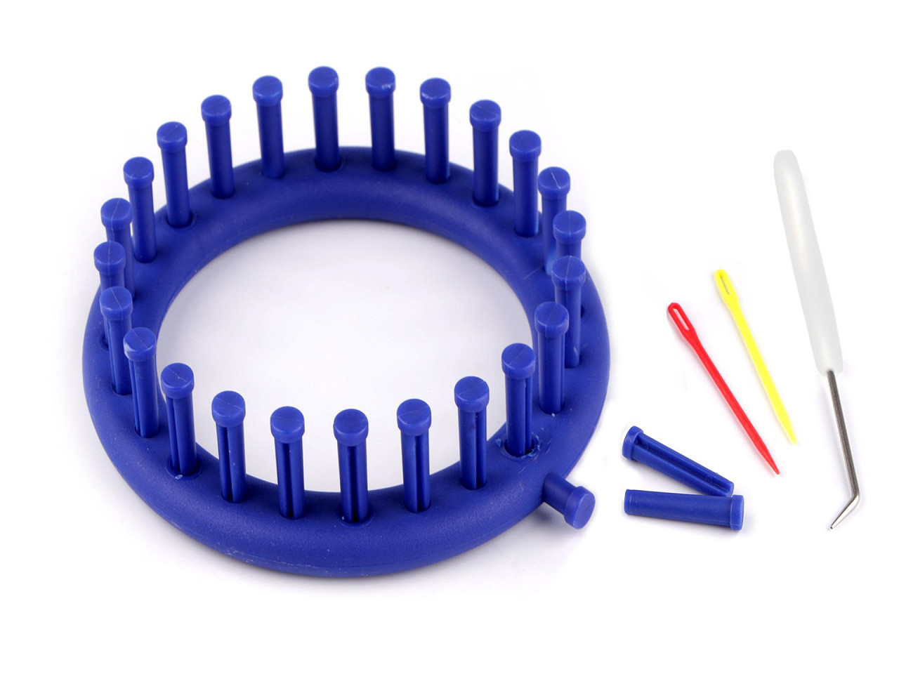 Knitting round loom set for shawls, snoods, hats ø14 cm - Blue sapphire (1 Set)
