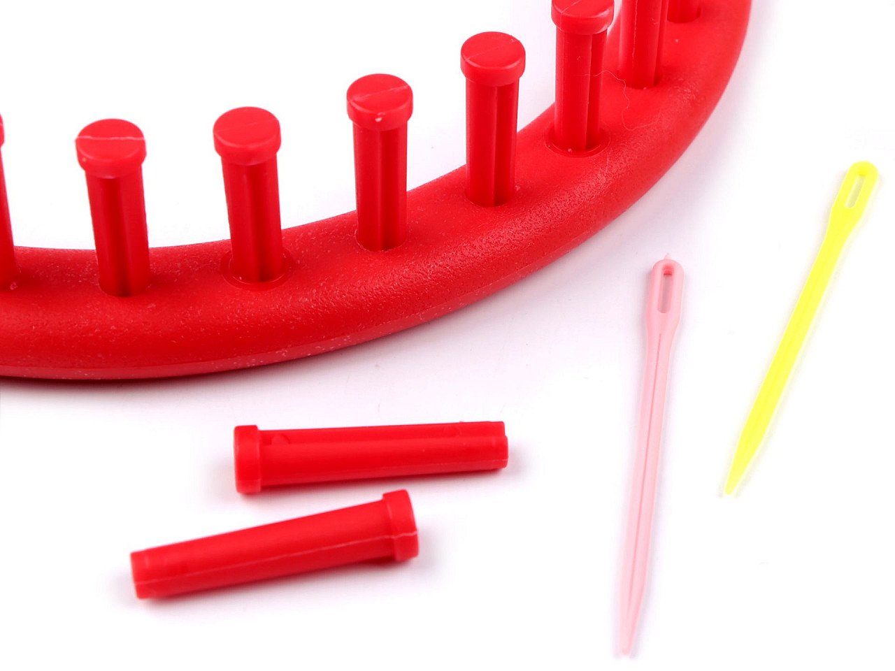 Knitting round loom set for shawls, snoods, hats ø19 cm - Red (1 Set)