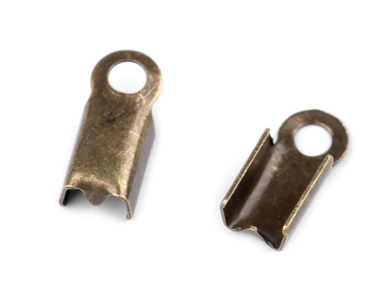 Flat leather crimps 4 mm - Platinum (50 Pieces)