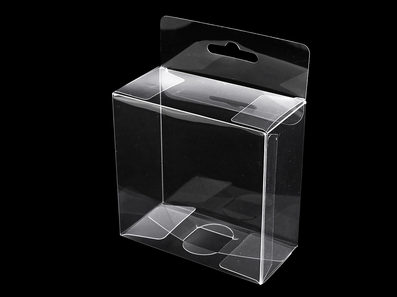 Clear packaging box with hang hole - Transparent (50 Pieces)