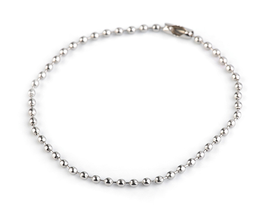 Ball chain with connector 18 cm - Nickel (1000 Pieces)