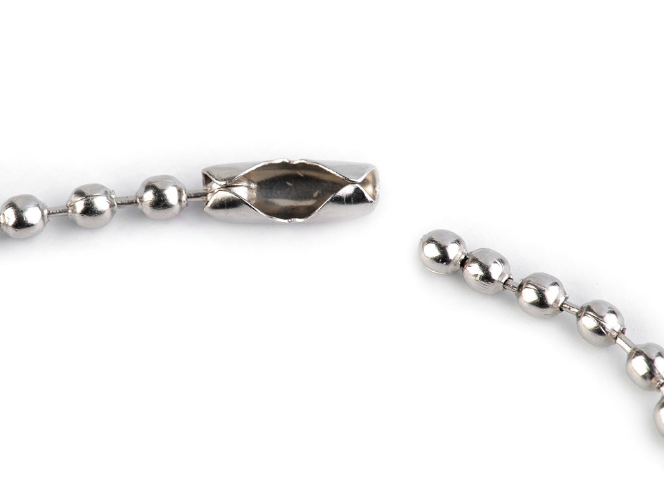 Ball chain with connector 18 cm - Nickel (1000 Pieces)