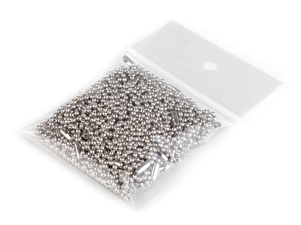 Ball chain with connector 18 cm - Nickel (1000 Pieces)