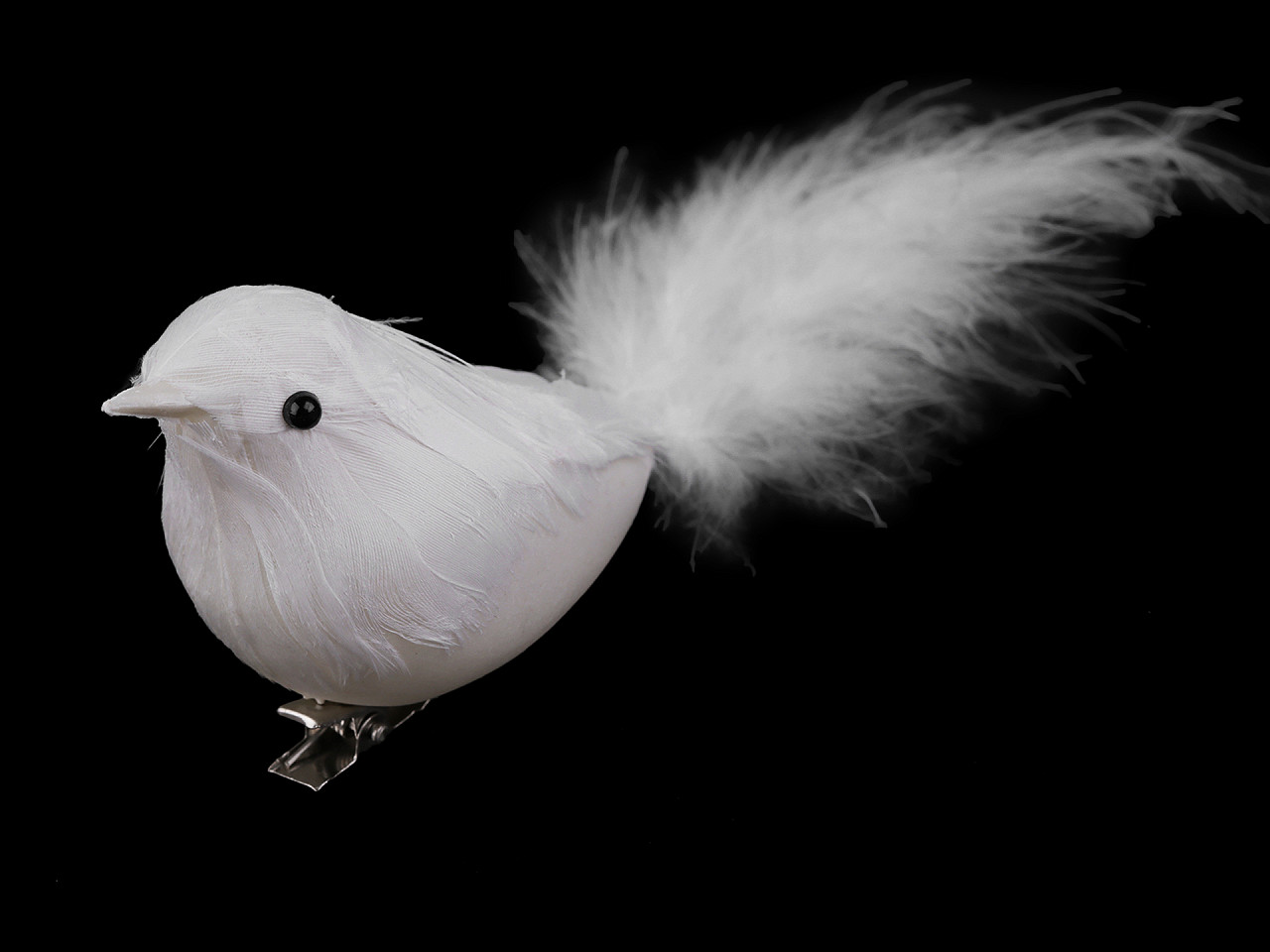 Bird with clip for christmas arrangement - White (2 Pieces)