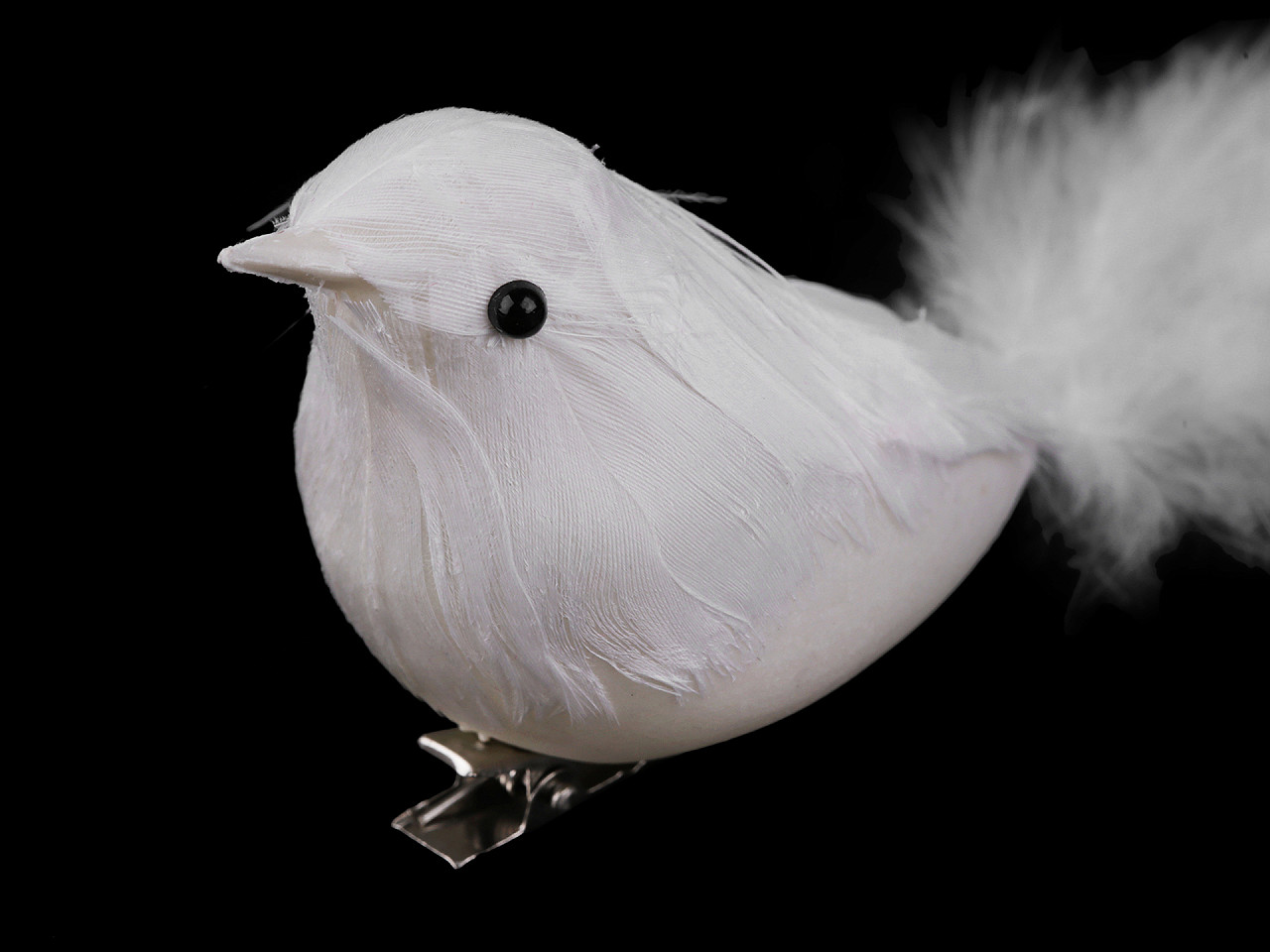 Bird with clip for christmas arrangement - White (2 Pieces)