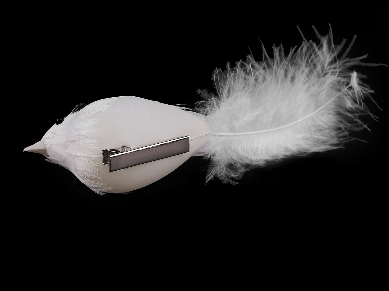 Bird with clip for christmas arrangement - White (2 Pieces)