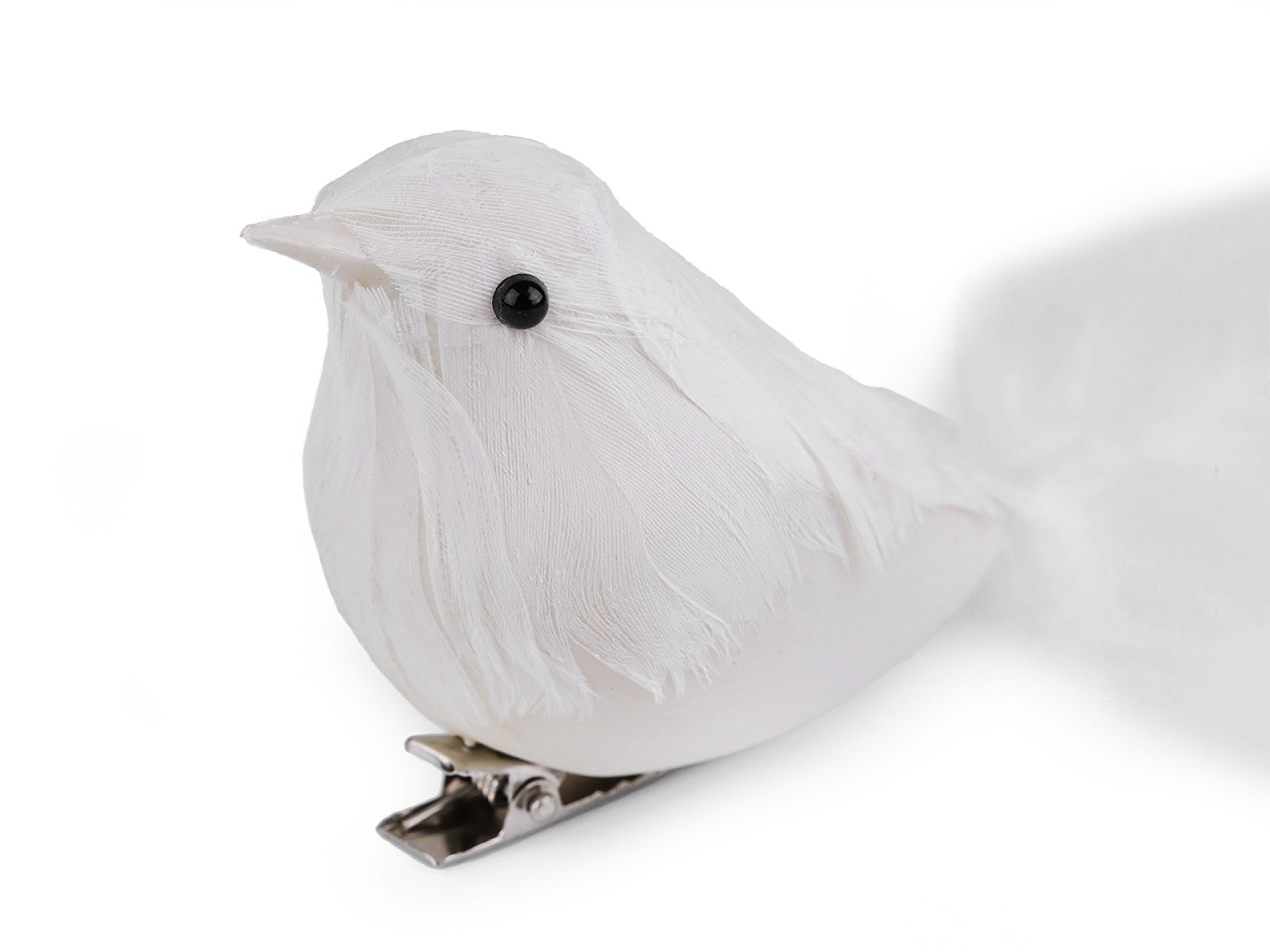 Bird with clip for christmas arrangement - White (2 Pieces)