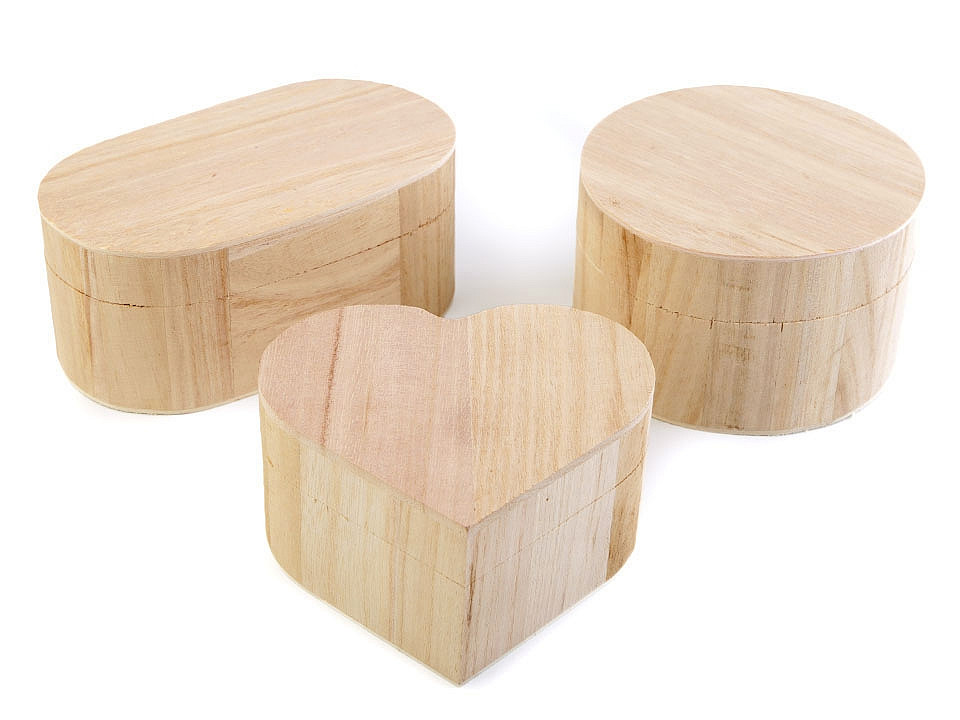 Diy / unfinished wood craft box with lid - Ivory (1 Piece)