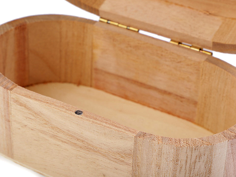 Diy / unfinished wood craft box with lid - Ivory (1 Piece)