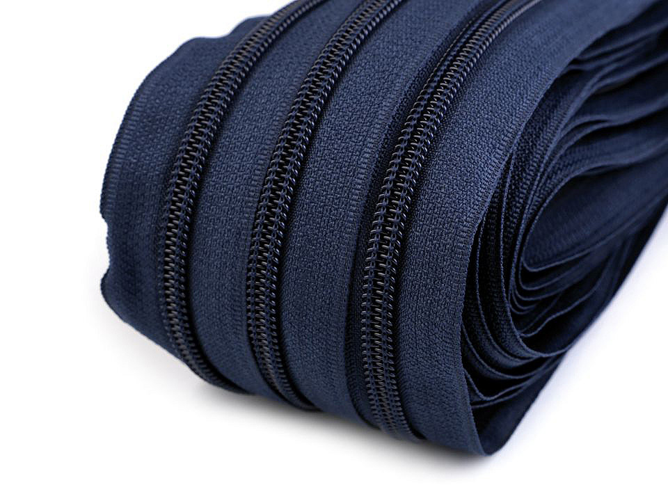 Continuous nylon zipper, no 5, for bx type sliders - Black (200 Meters)