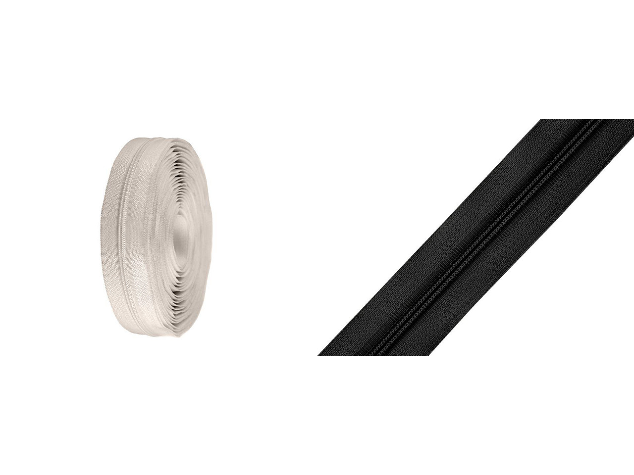 Continuous nylon zipper, no 3, for bx type sliders - Black (25 Meters)