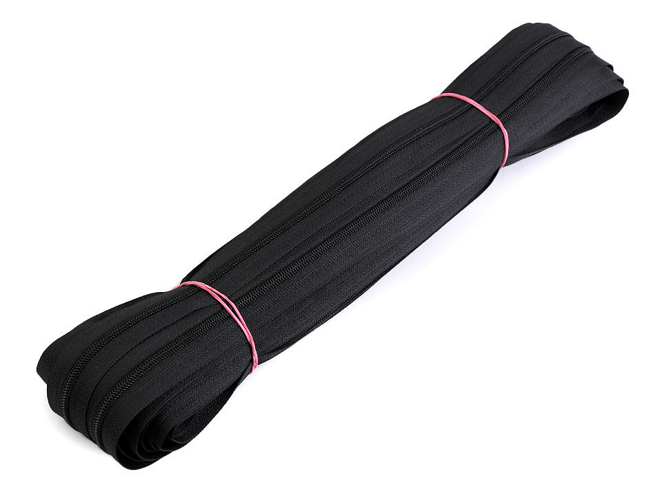 Continuous nylon zipper, no 3, for bx type sliders - Black (25 Meters)