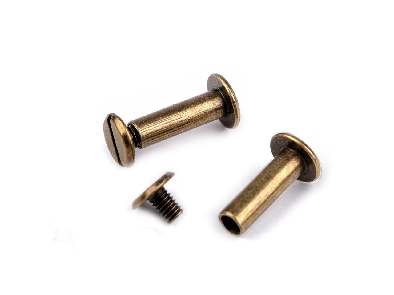 Binding screw posts 12; 16; 20 and 25 mm - Vintage brass (10 Pairs)