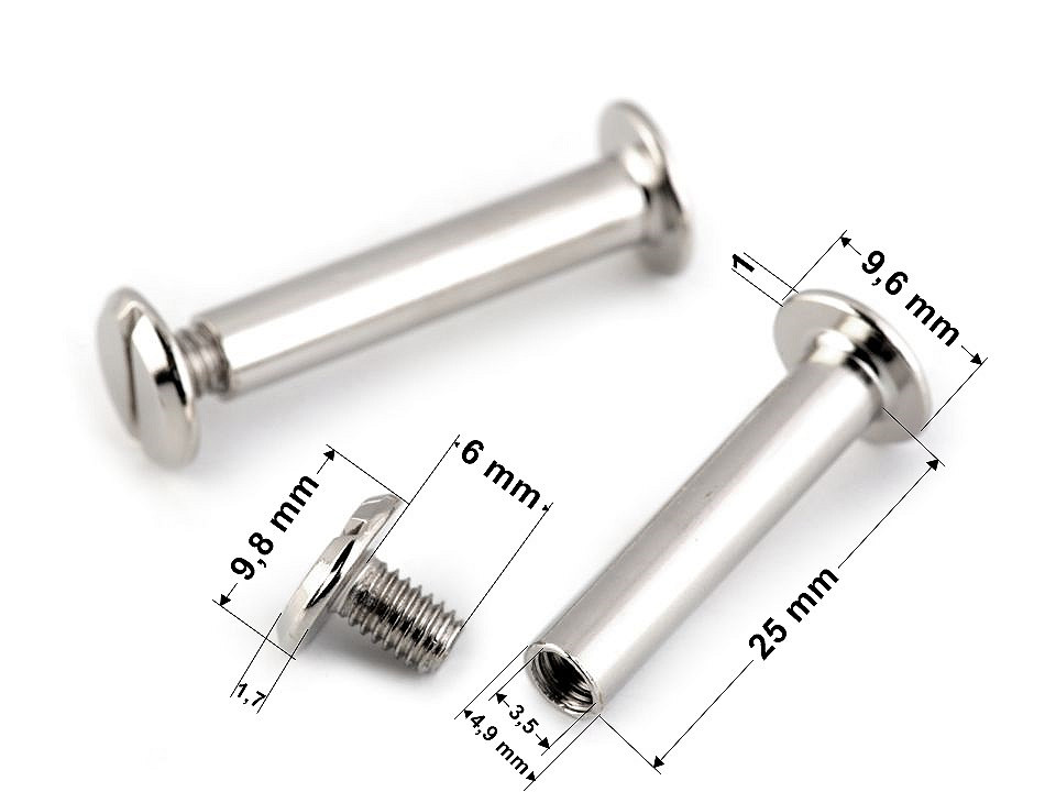 Binding screw posts 12; 16; 20 and 25 mm - Vintage brass (10 Pairs)