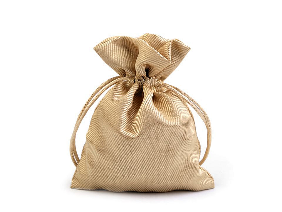Satin gift pouch bag 9.5x13 cm - Gold lt. (10 Pieces)