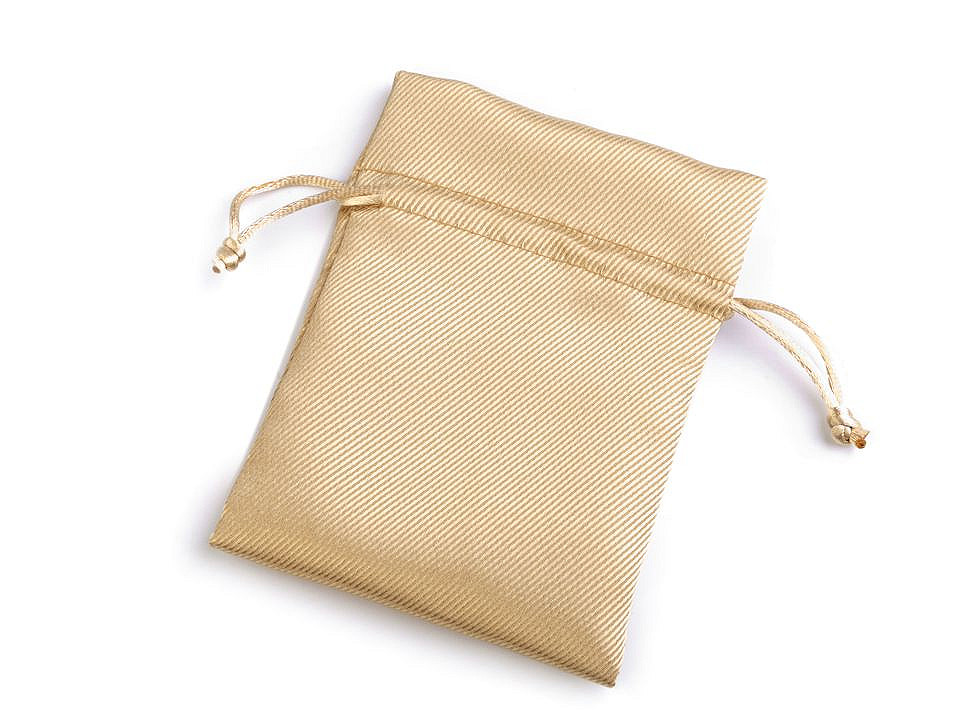 Satin gift pouch bag 9.5x13 cm - Gold lt. (10 Pieces)