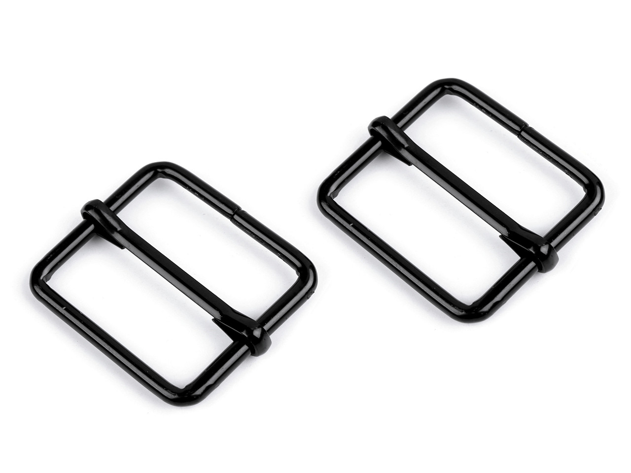 Adjustable slide square buckle width 26 mm - Black varnish (200 Pieces)