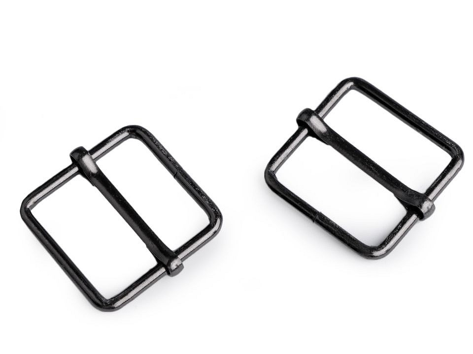 Adjustable slide square buckle width 26 mm - Black varnish (200 Pieces)