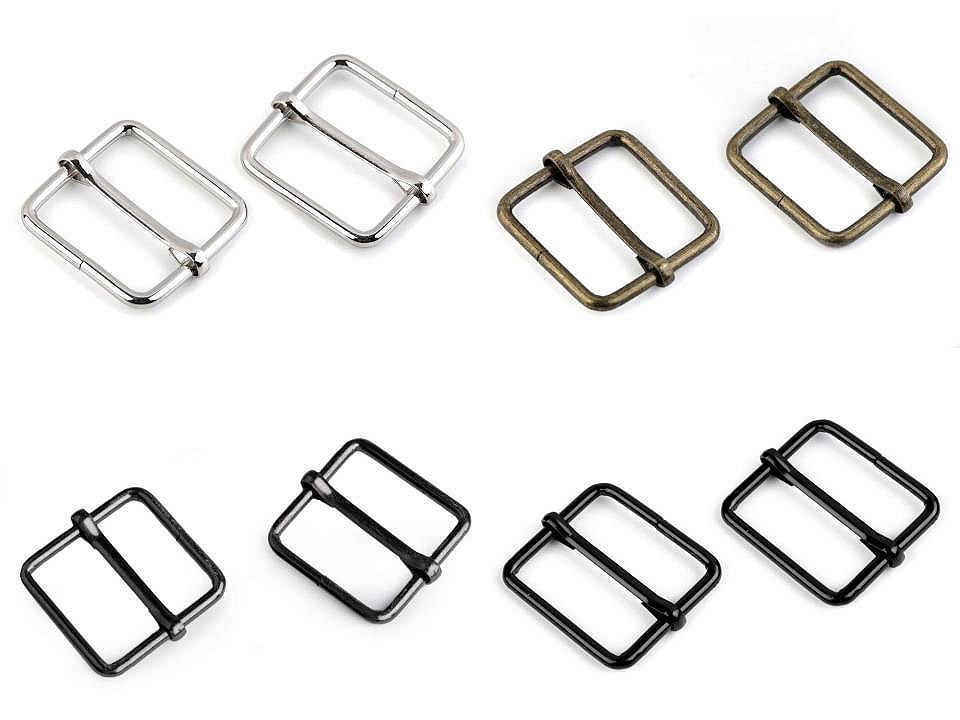 Adjustable slide square buckle width 26 mm - Black varnish (200 Pieces)
