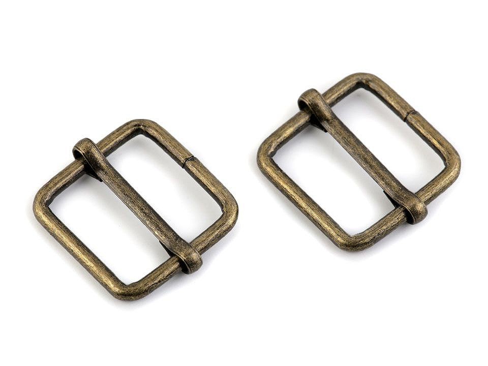 Adjustable slide square buckle width 20 mm - Gold lt. (10 Pieces)