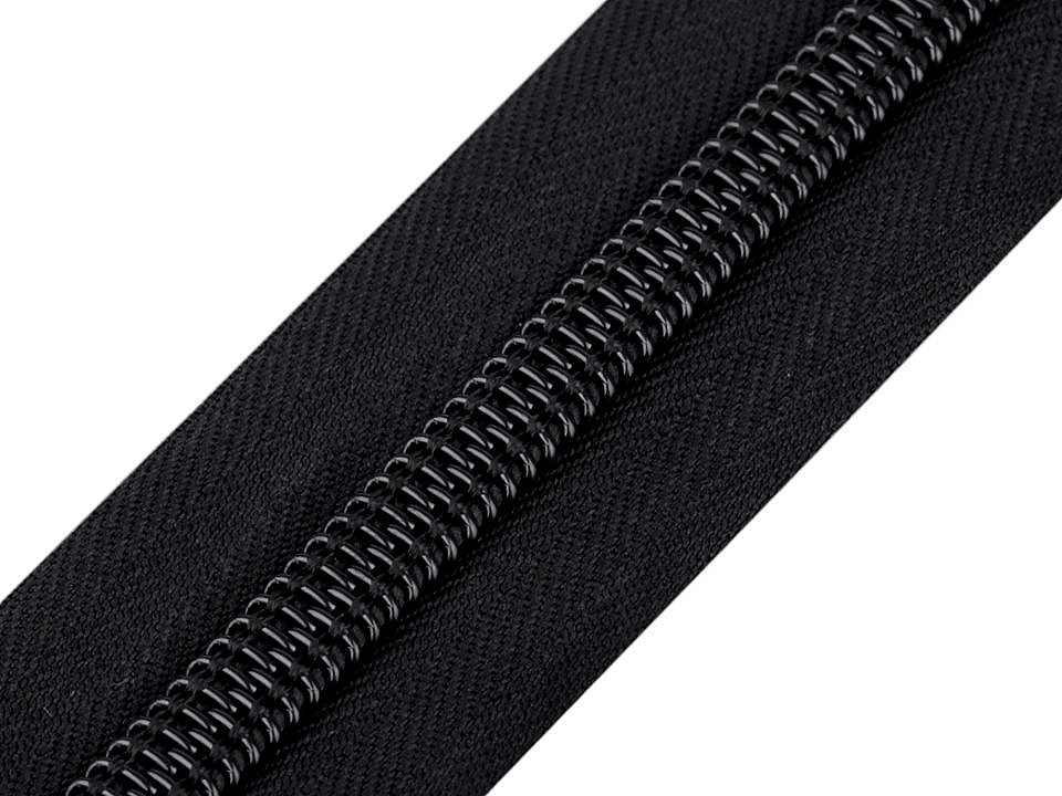 Continuous nylon zipper no 10 - Black (1 Meter)