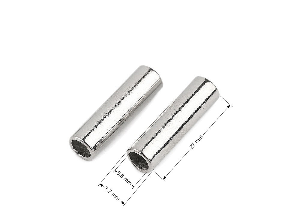 Cord end caps / metal decorative cord end tips ø5.6 mm - Black varnish (10 Pieces)