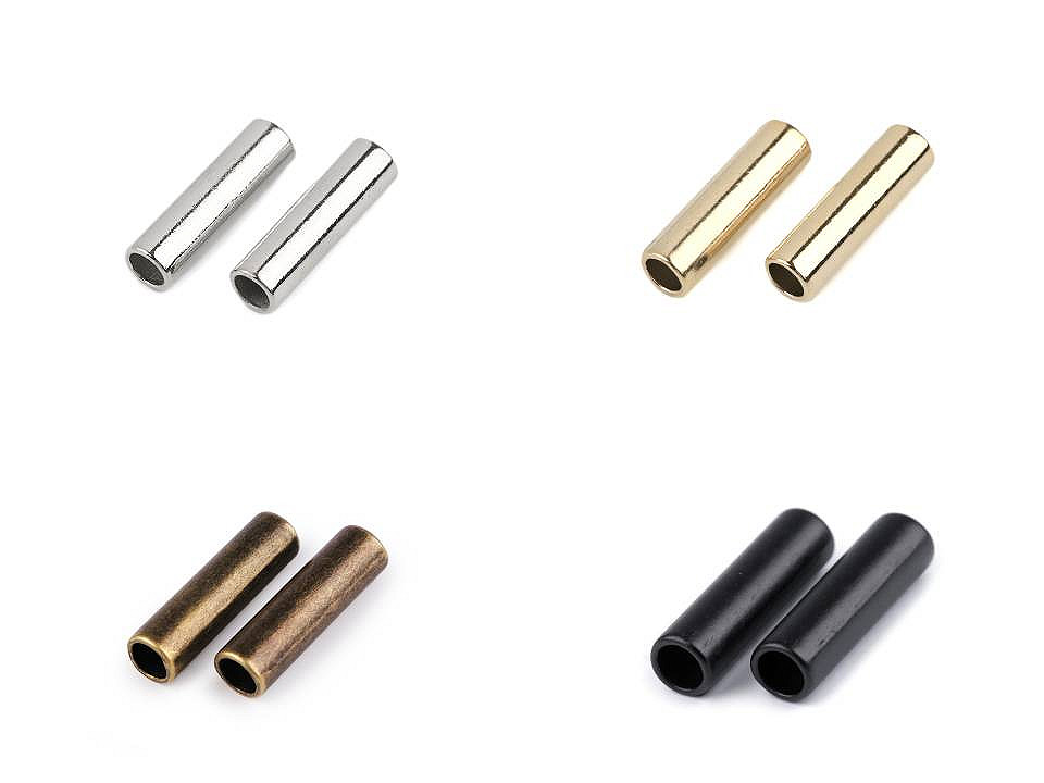 Cord end caps / metal decorative cord end tips ø5.6 mm - Black varnish (10 Pieces)