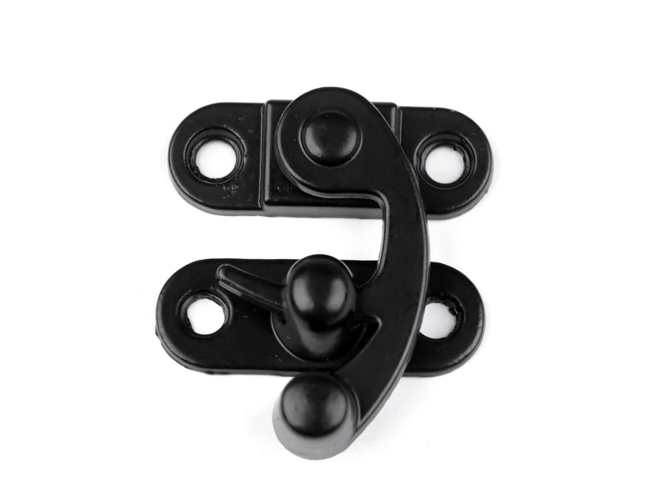 Antique metal lock / catch curved buckle for wooden boxes - Black nickel (10 Sets)