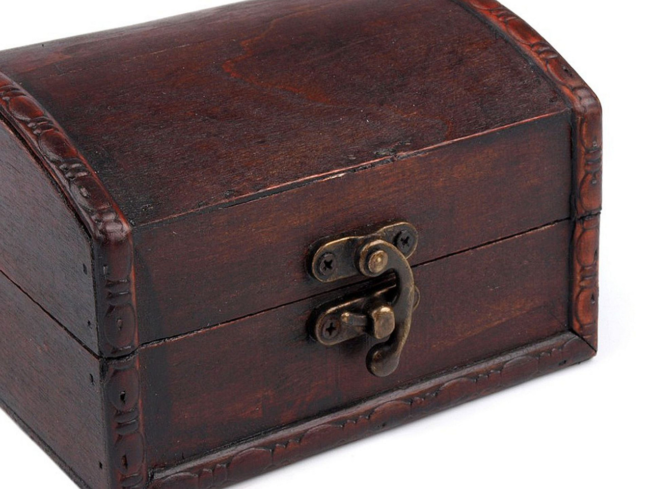 Antique metal lock / catch curved buckle for wooden boxes - Black nickel (10 Sets)